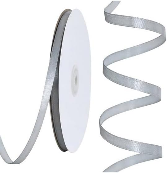 TONIFUL 1/4 Inch x 100yds Silver Satin Ribbon, Thin Solid Color Satin Ribbon - Image 7