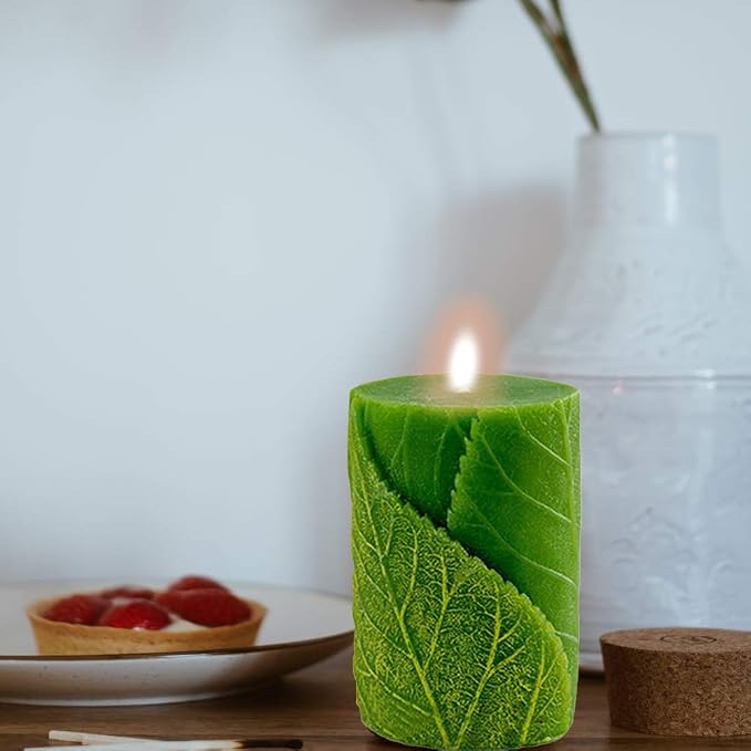 Tree Leaf Candle Mold Silicone Clay Soap Mould - Image 7