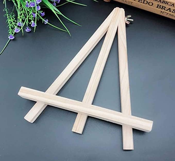 9.4" Tall Natural Pine Wood Tripod Easel Photo Painting Display Portable Tripod - Image 6
