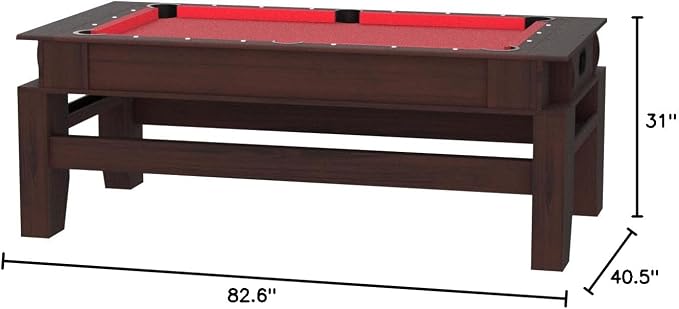 7ft Pool Table Air Hockey 2 in 1 Pool Table Red Felt - Image 8