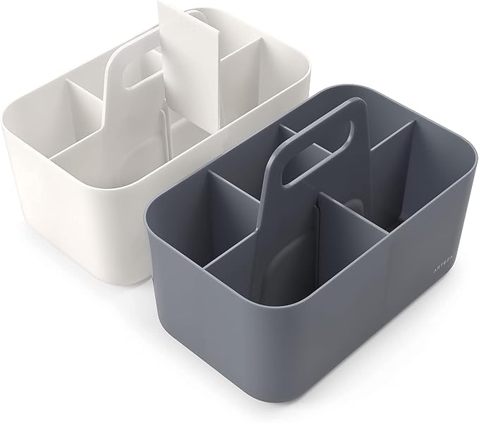 ARTEZA Storage Caddy Pack of 2, 5-Compartment Plastic Caddy Organizer - Image 7