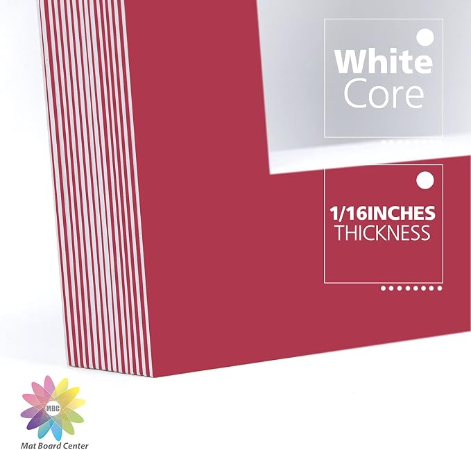 Mat Board Center, 11x14 for 8x10 China Red Color Mats - Image 8