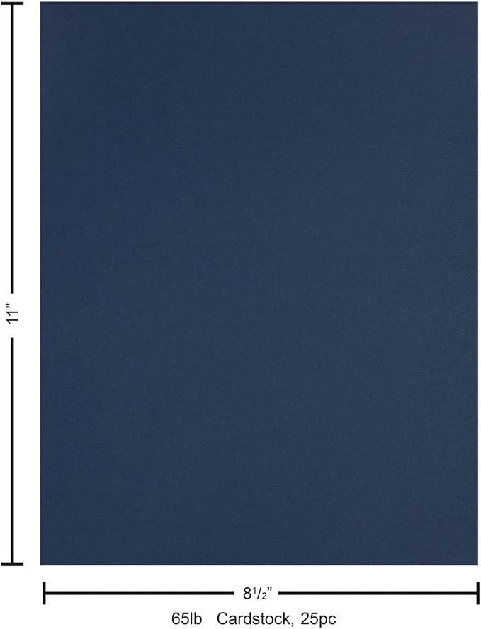 PA Paper Accents Stash Builder Cardstock 8.5" x 11" Empress Blue, 65lb Colored - Image 7