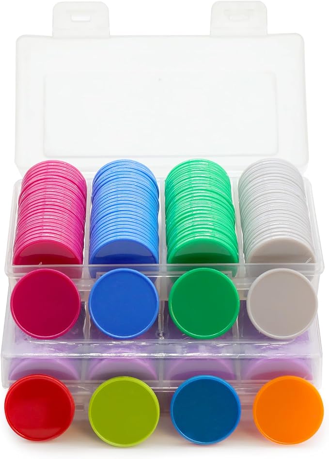 Set of 100 Opaque Plastic Learning Counters Mini Poker Chips Game Tokens - Image 6