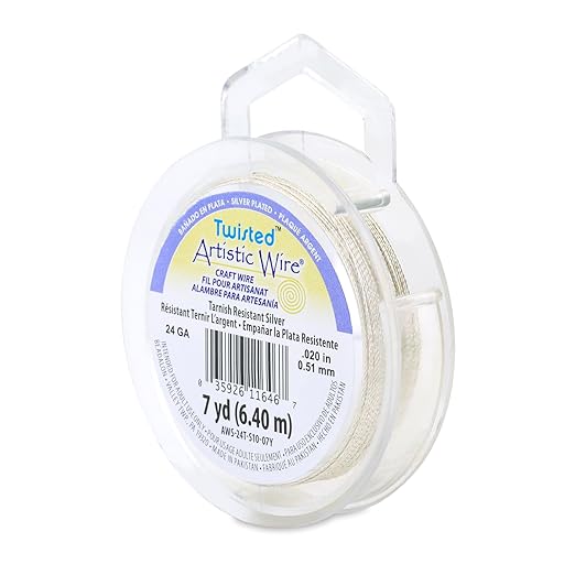 Artistic Wire, 24 Gauge / .51 mm Silver Plated Tarnish Resistant Colored Copper by ArtisticWire