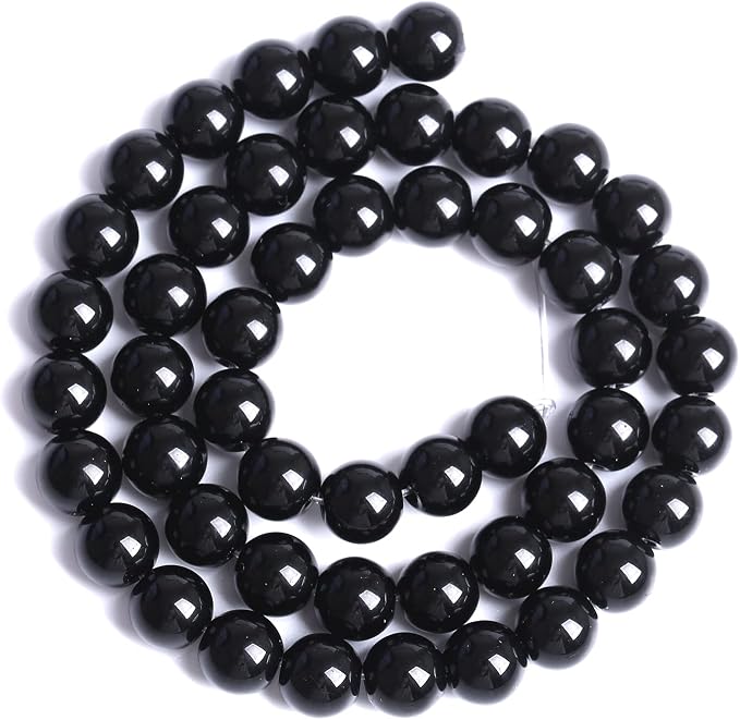 10mm 41pcs Natural Black Agates Onyx Stone Beads Smooth Round Loose Spacer Beads - Image 6