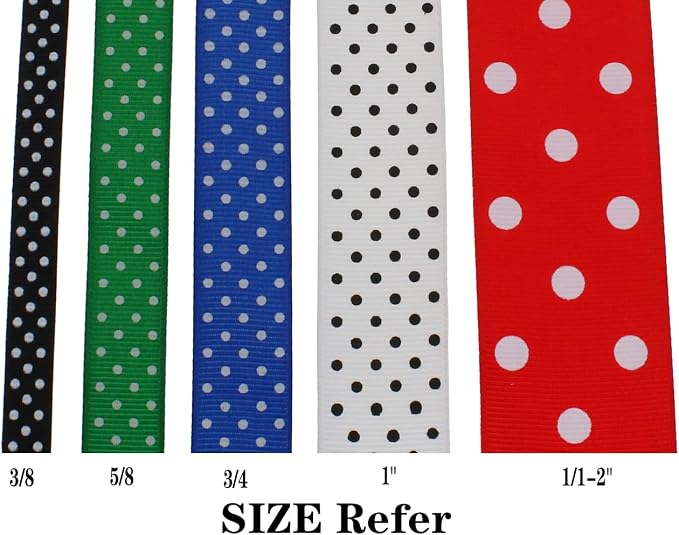 Polka Dot Grosgrain Ribbon 25 Yard Each Roll 100% Polyester - Image 4
