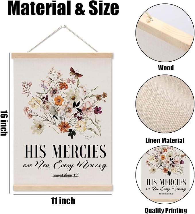 Christian Decor Floral Poster Hanger, Jesus Religious Wall Decor, Christian - Image 6