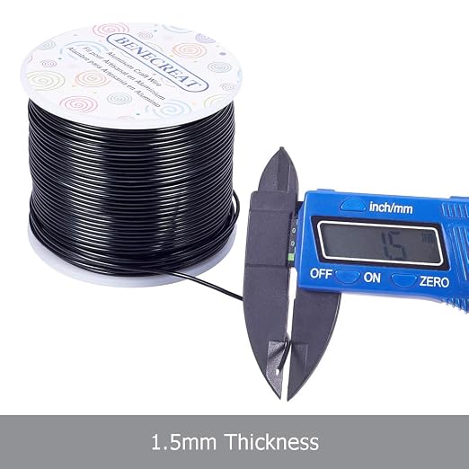 BENECREAT 15 Gauge 220FT Black Aluminum Wire Anodized Jewelry Craft Wire - Image 9