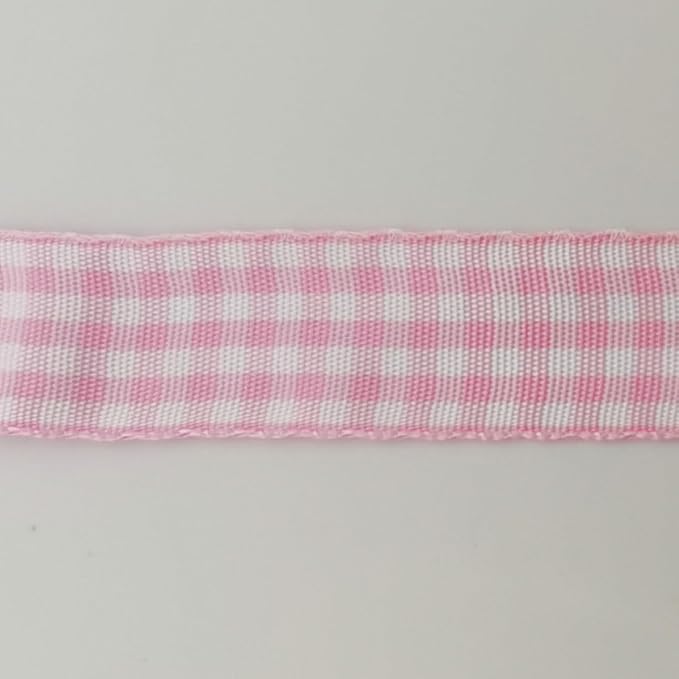 Pink Gingham Plaid Checked Ribbon 25 Yards Each Roll 100% Polyester - Image 9