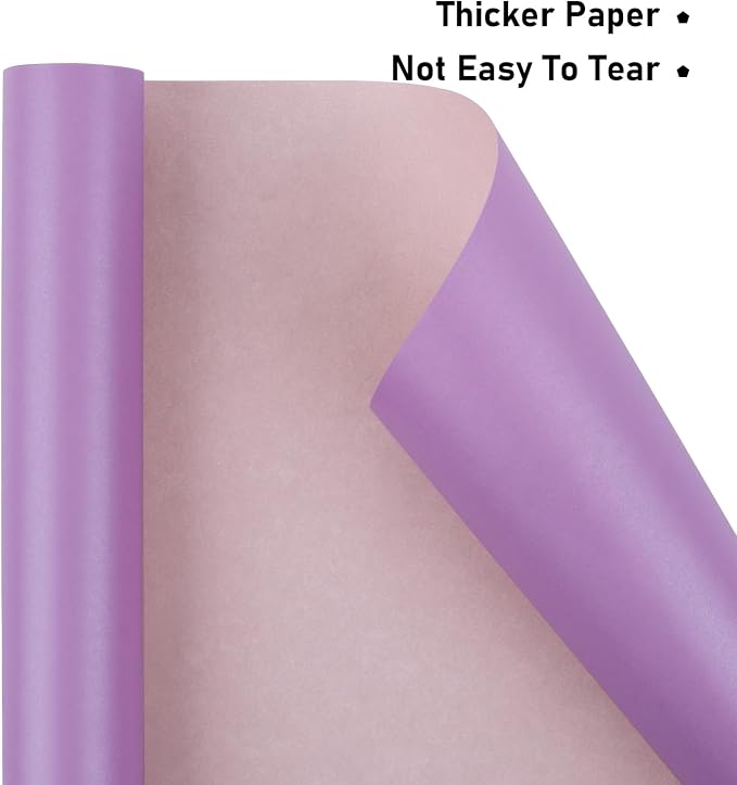 NESCCI Light Purple Matte Wrapping Paper, Solid Color Pearly-Lustre Paper - Image 6