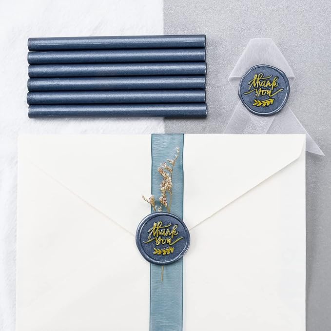 16 PCS Hot Glue Wax Sticks in Steel Blue Color - Image 6