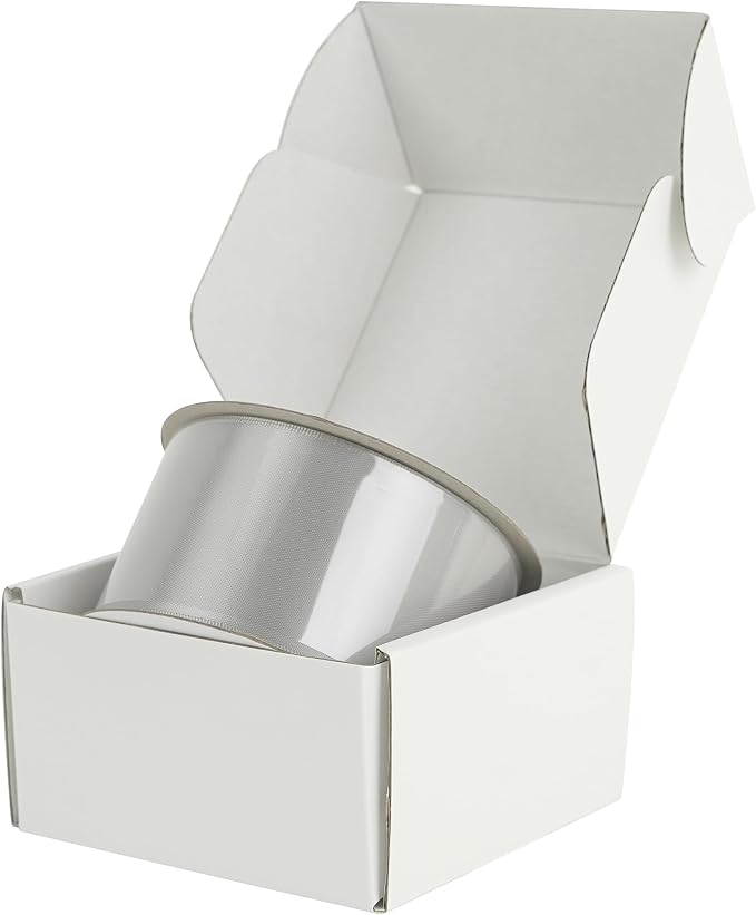 HUIHUANG Silver Satin Ribbon 2 inch Wide Double Faced Satin Ribbon Silver - Image 7