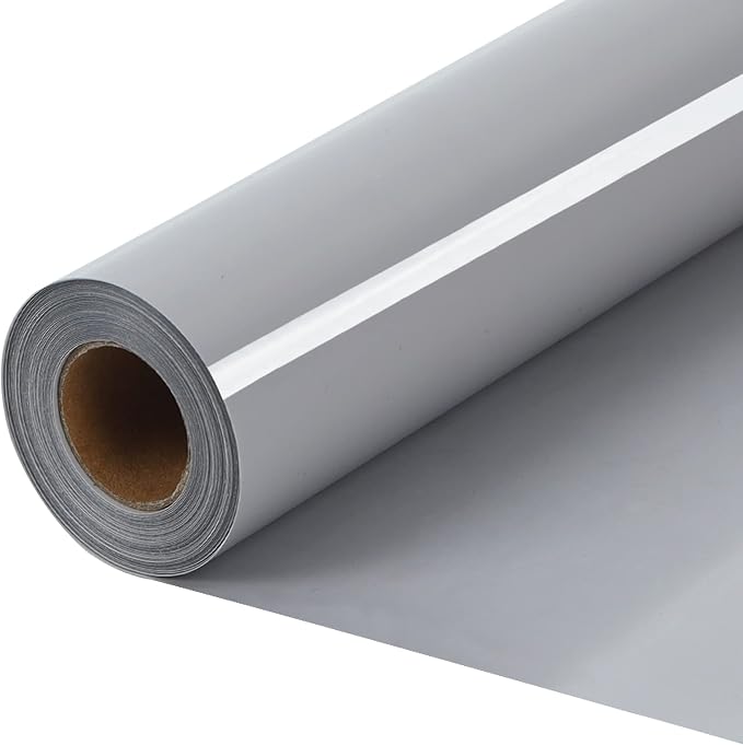 RENLITONG Grey HTV Iron on Vinyl 12Inch by 10ft Roll Heat Transfer Vinyl - Image 6