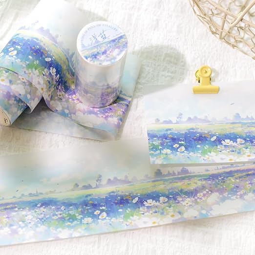 6Rolls Colorful Natural Scenery Washi Tape Set Scrapbook Supplies Spring Floral - Image 8