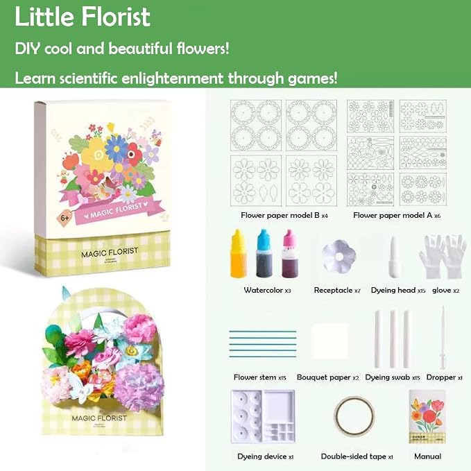 Science Craft Kit: Color Mixing & Dyeing Paper Flower Bouquet - Image 9