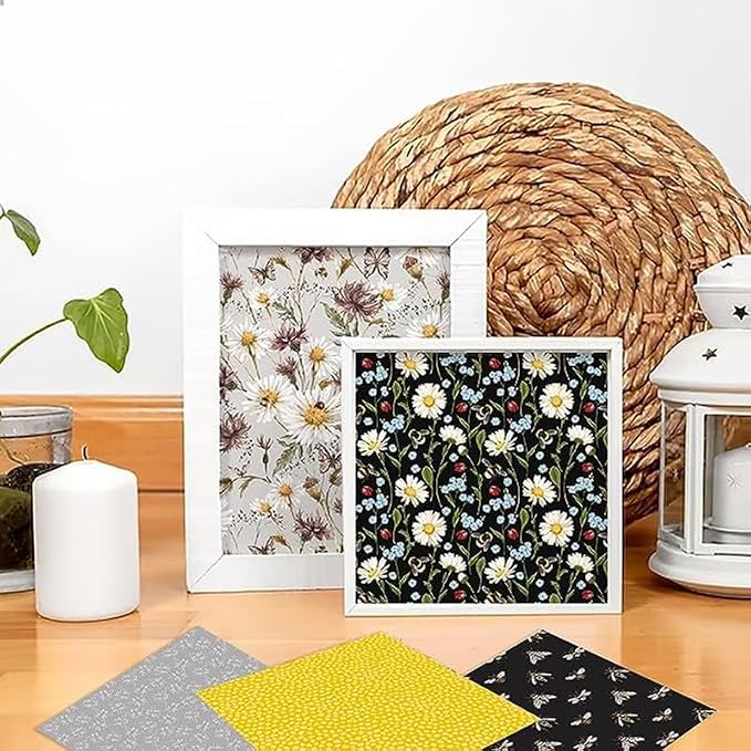 Honey Bee Pattern Paper Pack Yellow Black And Gray 24 Sheets Decorative - Image 7