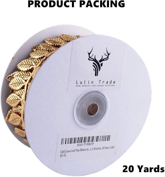 BASOKAN Gold Leaves Leaf Ribbon Trim Rope - Image 7