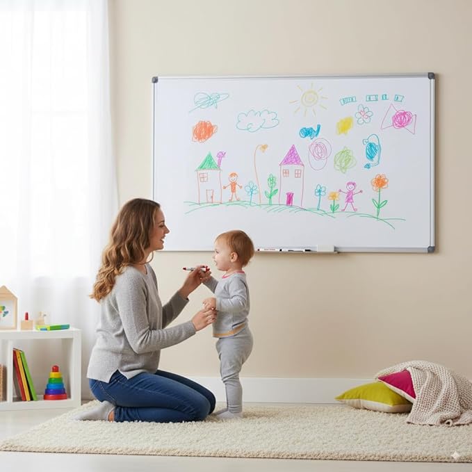 36 x 24 inch Magnetic Dry Erase Board, DexBoard Mall-Mounted Aluminum Frame - Image 7