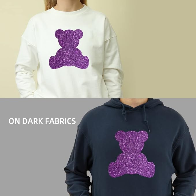 Purple Glitter HTV Heat Transfer Vinyl Bundle 8 sheets-12 x12 Iron on Vinyl - Image 5