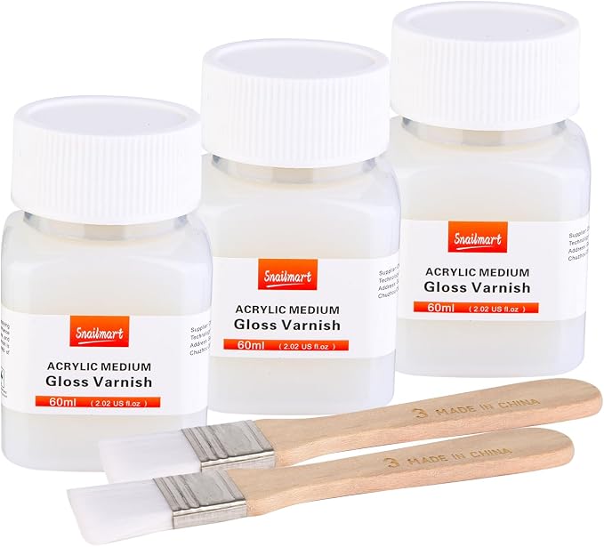 3Pcs Gloss Varnish for Acrylic Painting, 180ml Acrylic Varnish Clear Coat - Image 8