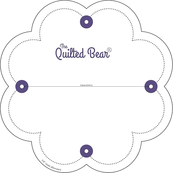 The Quilted Bear Flower Quilting Templates – 8 Clear Non-Slip Acrylic Quilt - Image 8