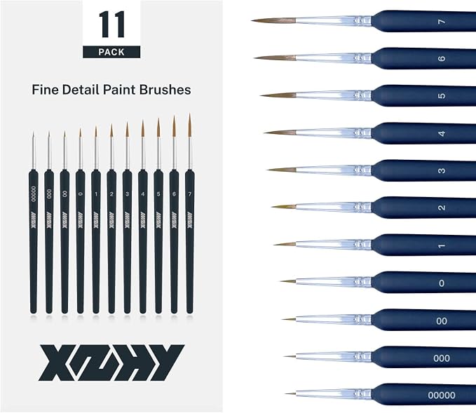 11Pcs Fine Detail Paint Brushes Set Fine Tip Paint Brush Miniature Mini Paints - Image 9