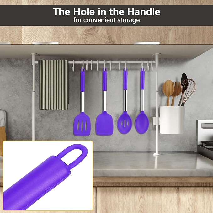 Silicone Spatula Spoon Set, BPA Free Kitchen Turners - Image 7