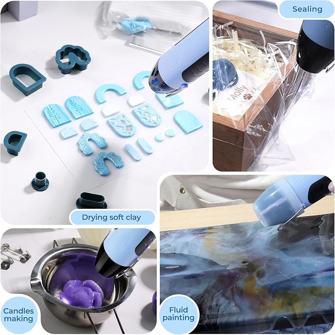 LET’S Resin Heat Gun for Crafting, 350W Fast Heat Dual Temp Hot Air Gun - Image 7