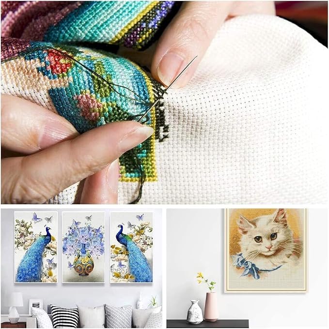 MYFAMIREA Cross Stitch Aida Fabric 11 Count, 59 by 39 Inch Large Size, Classic - Image 6