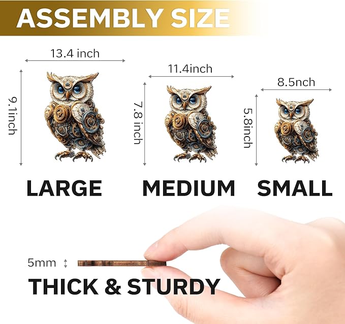 Jigfoxy Wooden Puzzles for Adults, Mechanical Owl Wood Puzzles Adult, Unique - Image 7