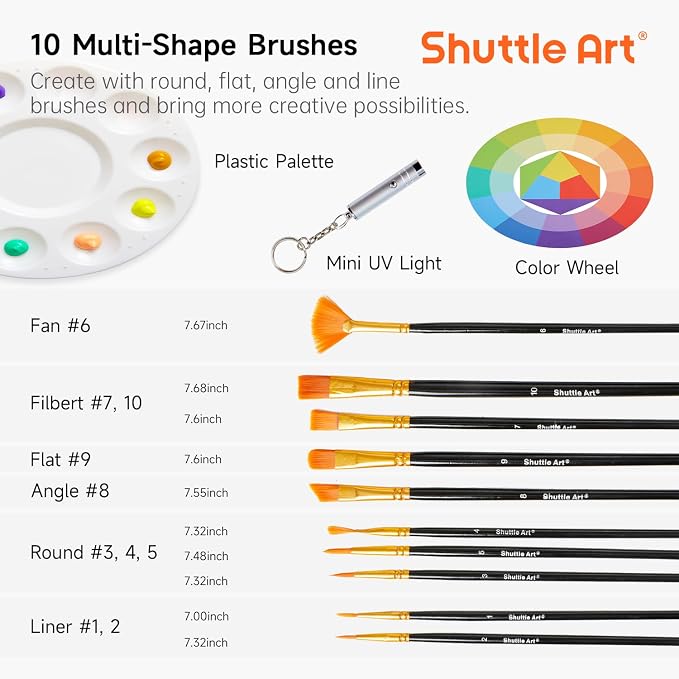 Shuttle Art 25 Colors Outdoor Acrylic Paint Set, 2oz/60ml Waterproof Acrylic - Image 9