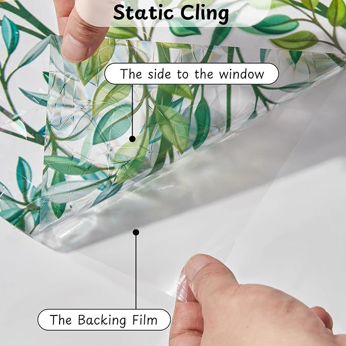 NINETREX Stained Glass Window Film 3D Decorative Cling, Sun Blocking Static - Image 7