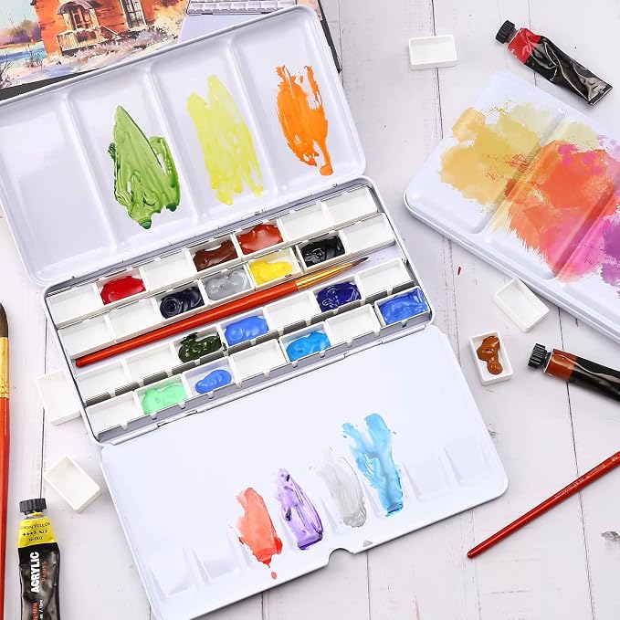 LOONENG Empty Watercolor Palette, Empty Watercolor Tin - Image 6