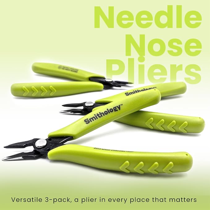 Smithology 5.3" Mini Needle Nose Pliers 3-Pack | Precision Long Nose Pliers - Image 6