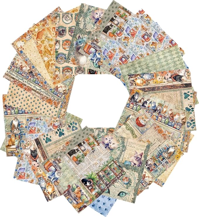 24 Sheets Kitten Decorative Scrapbooking Paper Pad 6x6 Craft Paper Single-Side - Image 5
