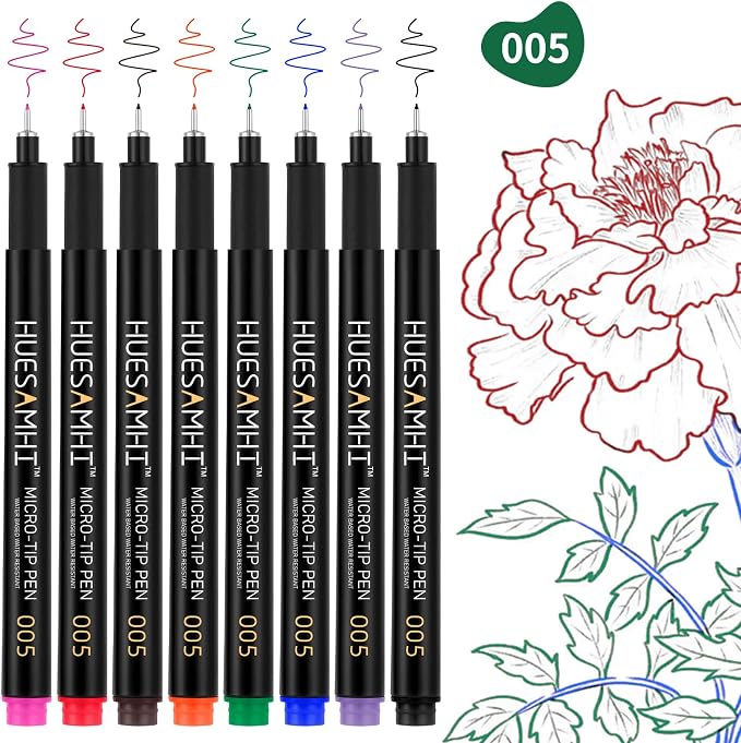 005 Micro Pen, 8 Colors Waterproof Ink, FineLiner Pens - Image 6