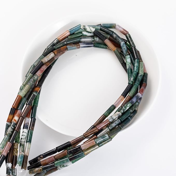 Natural Indian Agate Cylinder Tube Beads 4x13mm 38cm/str Loose Semi Gemstone - Image 7