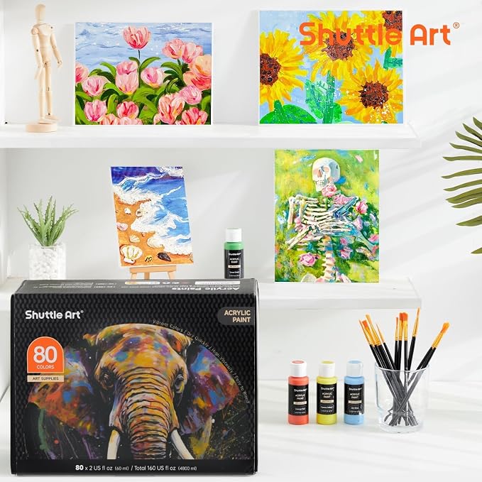 Shuttle Art 80 Colors Acrylic Paint, Acrylic Paint set - Image 8