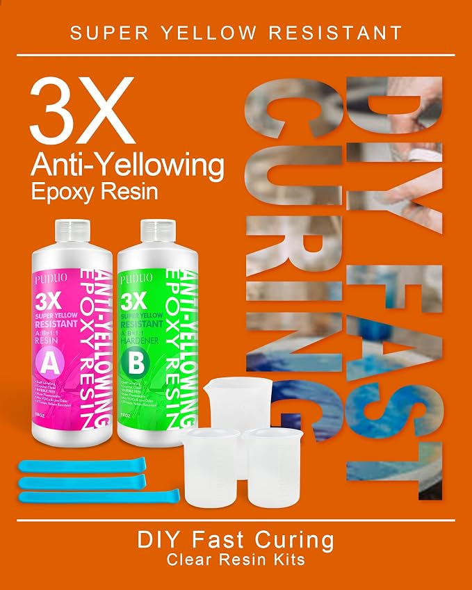 Epoxy Resin Crystal Clear Kit, Super Anti-Yellowing Craft Resin Epoxy 32OZ - Image 7