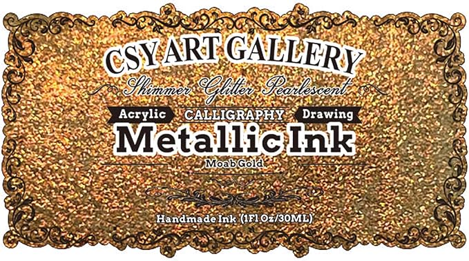 CSY Art Gallery Fast Drying Acrylic Metallic Finish Ink-Liquid Gold Leaf - Image 2