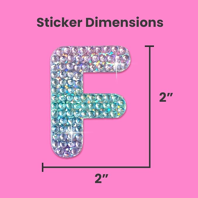 StickerBeans® Rhinestone Alphabet Letter Sticker F - Image 4