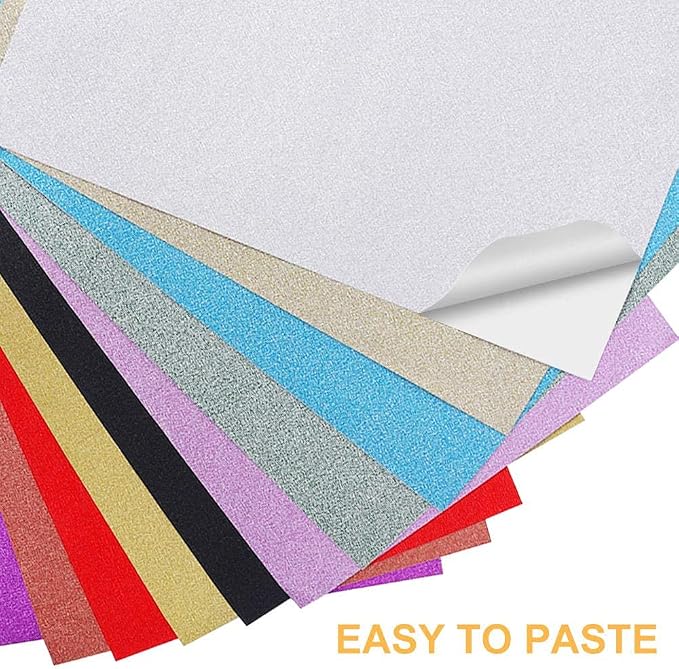 UCEC Glitter Cardstock Paper, 50 Sheets 10 Colors, 8.3 x 11.7 Inch - Image 8