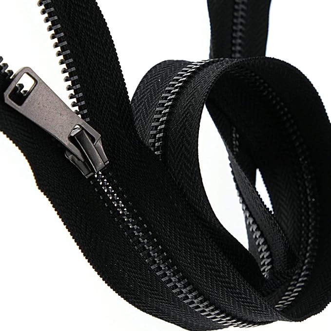 #5 Metal Zippers by The Yard Bulk 2 Yards Black Tape - Image 8