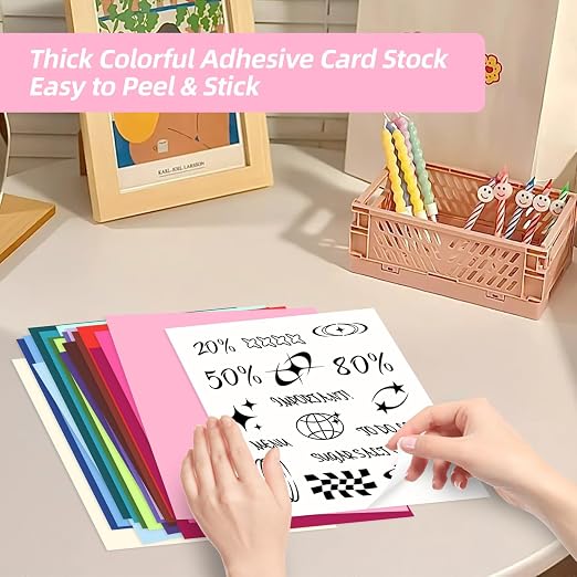40 Sheets Printable Sticker Paper Heavy Weight Colored Self Adhesive Sticker - Image 5