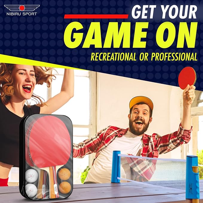 NIBIRU SPORT Professional Ping Pong Paddle Sets, 2 Paddle or 4 Paddle Table - Image 7