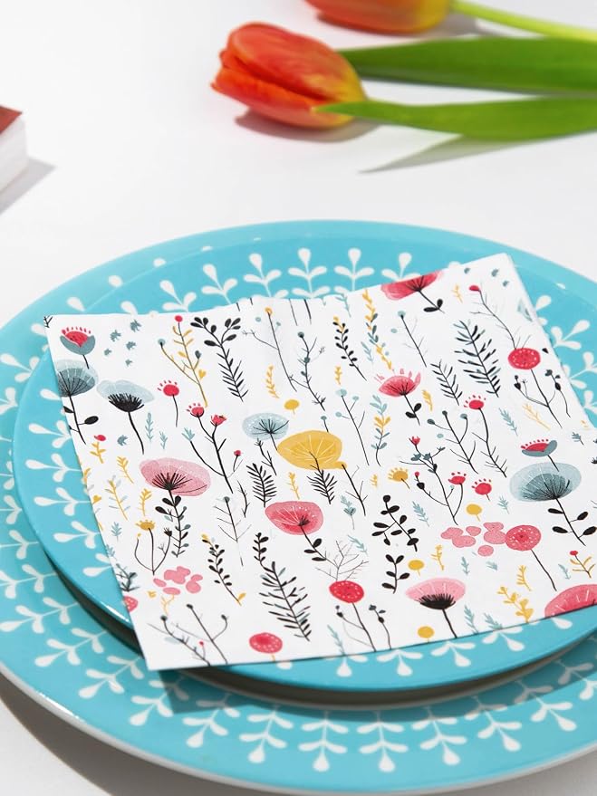 20 pcs Premium Designer Paper Napkins, 3-Ply 6.5x6.5-inches Disposable - Image 11