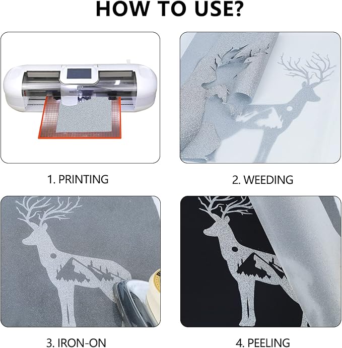 guangyintong Glitter Silver Heat Transfer Vinyl HTV Rolls - Image 6