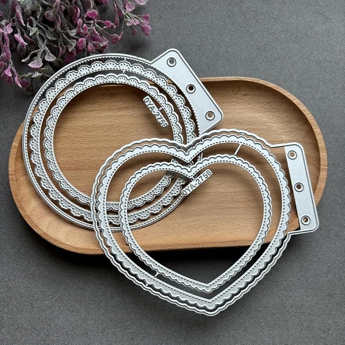 Heart Loose-Leaf Lace Die Cuts for Card Making, Background Frame Cutting Dies - Image 7