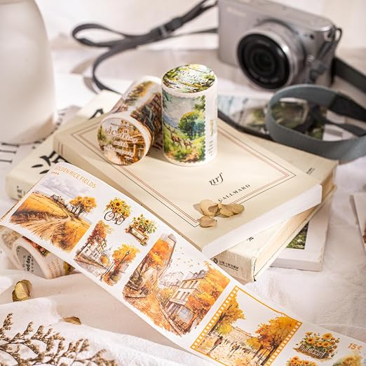 6 Rolls Seasonal Landscape Washi Tape Set, Nature-Inspired Stickers - Image 9